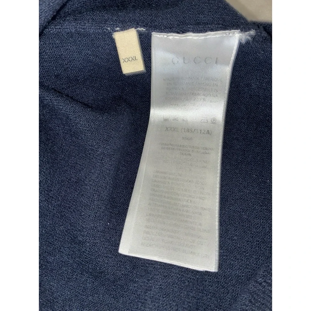 Gucci Shirt Men's 17.5 Blue Striped And Vest 3XL Navy Wool Uniform Slim Fit